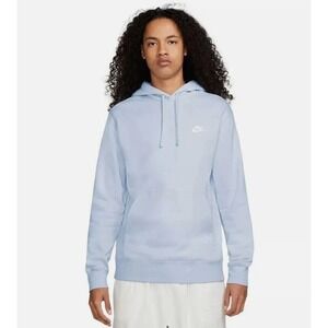 Nike Sportswear Swoosh Logo Hoodie Pullover Light Blue Athleisure Mens Medium